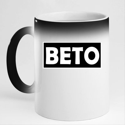 Beto For President Simple Logo  11oz Black Color Changing Mug