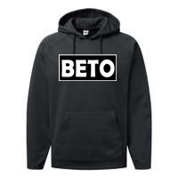 Beto For President Simple Logo  Performance Fleece Hoodie