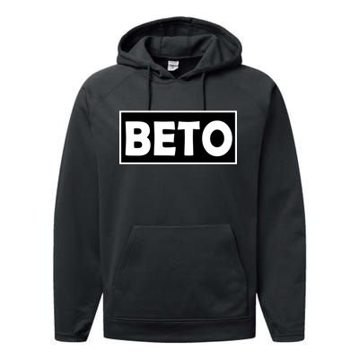 Beto For President Simple Logo  Performance Fleece Hoodie