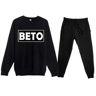 Beto For President Simple Logo  Premium Crewneck Sweatsuit Set