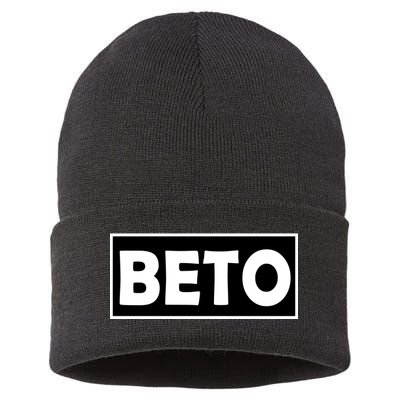 Beto For President Simple Logo  Sustainable Knit Beanie