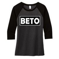 Beto For President Simple Logo  Women's Tri-Blend 3/4-Sleeve Raglan Shirt