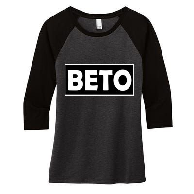 Beto For President Simple Logo  Women's Tri-Blend 3/4-Sleeve Raglan Shirt