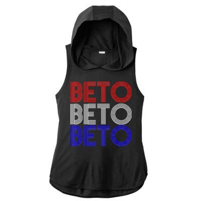 Beto For Senate Texas Election Retro Ladies PosiCharge Tri-Blend Wicking Draft Hoodie Tank