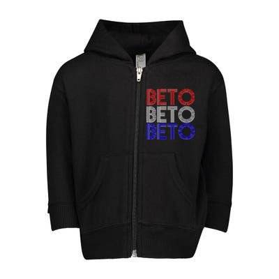 Beto For Senate Texas Election Retro Toddler Zip Fleece Hoodie