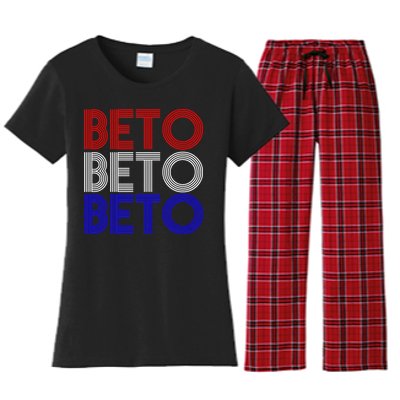 Beto For Senate Texas Election Retro Women's Flannel Pajama Set