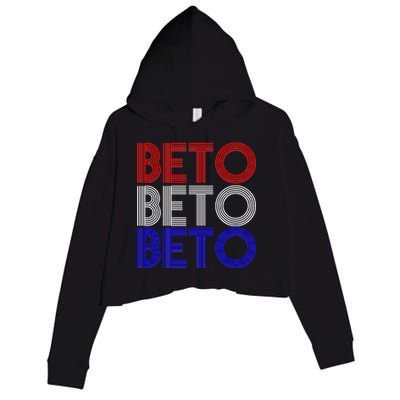 Beto For Senate Texas Election Retro Crop Fleece Hoodie