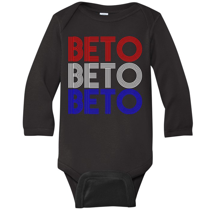 Beto For Senate Texas Election Retro Baby Long Sleeve Bodysuit