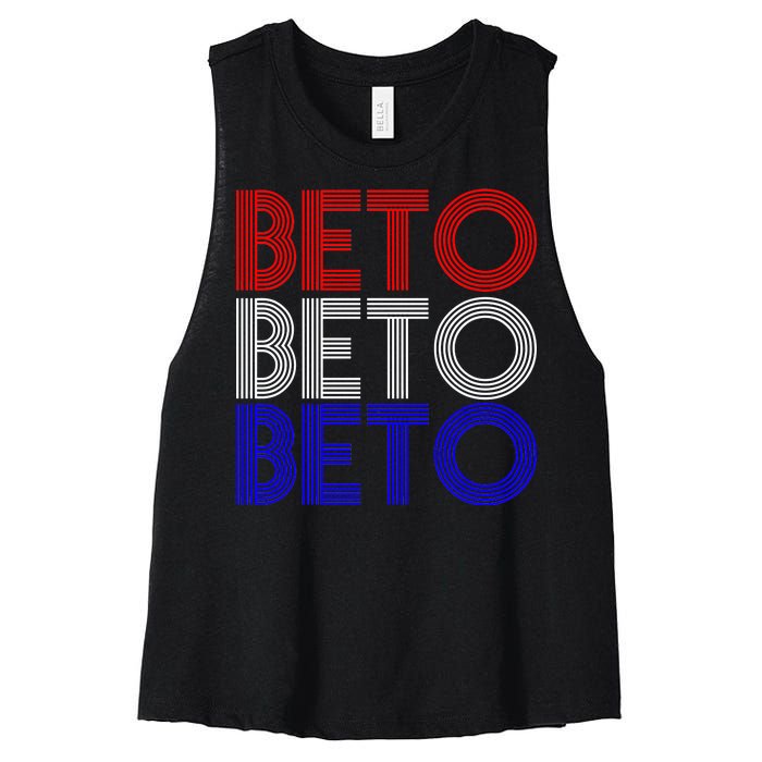 Beto For Senate Texas Election Retro Women's Racerback Cropped Tank