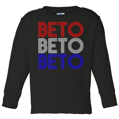 Beto For Senate Texas Election Retro Toddler Long Sleeve Shirt