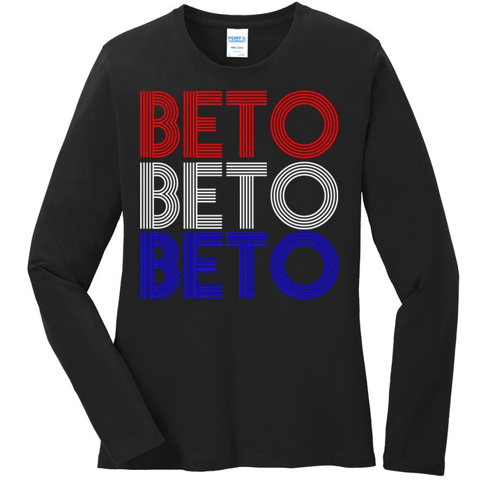 Beto For Senate Texas Election Retro Ladies Long Sleeve Shirt