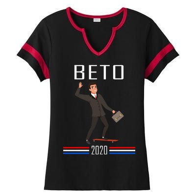 Beto O'Rourke For President Skateboarding Ladies Halftime Notch Neck Tee