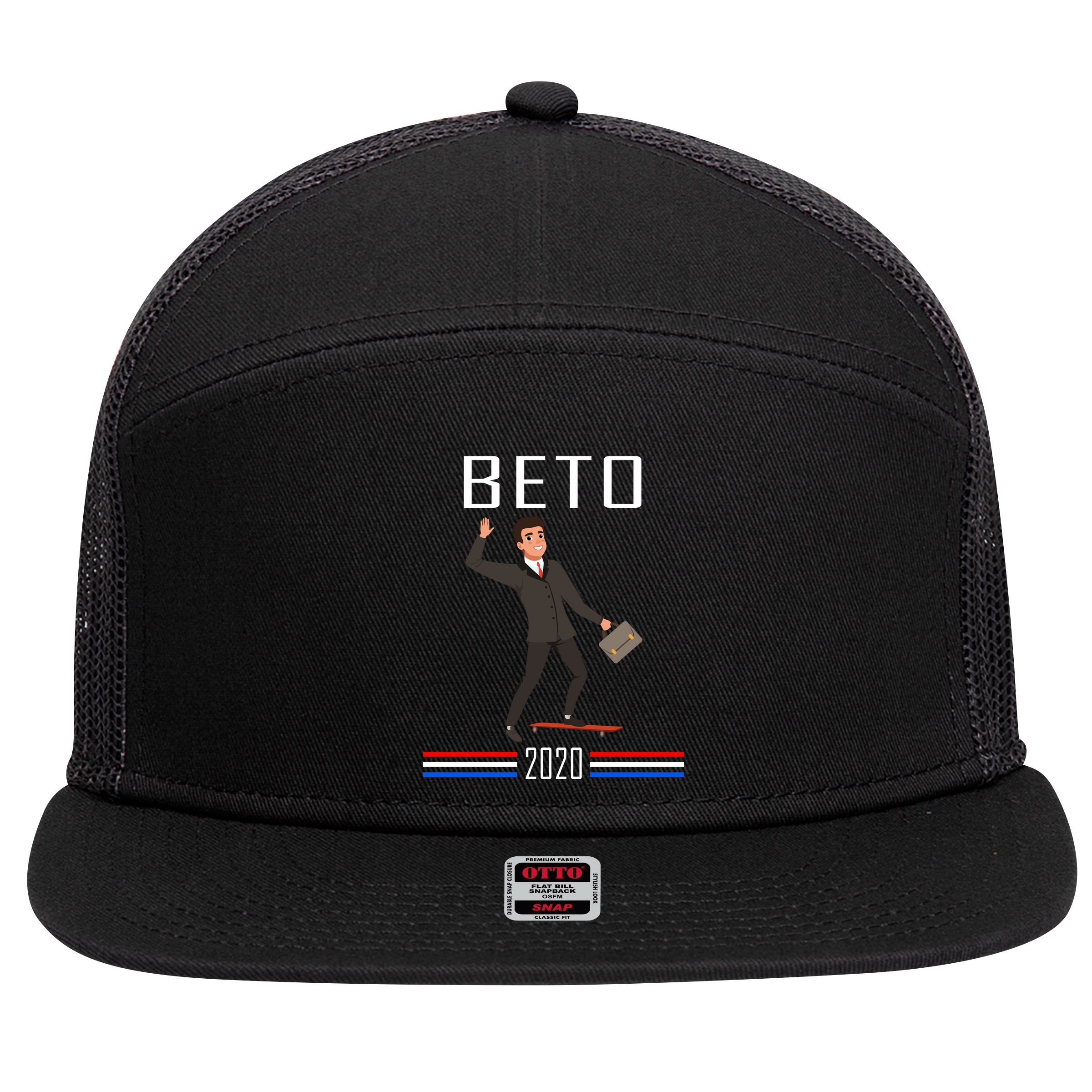 Beto O'Rourke For President Skateboarding 7 Panel Mesh Trucker Snapback Hat