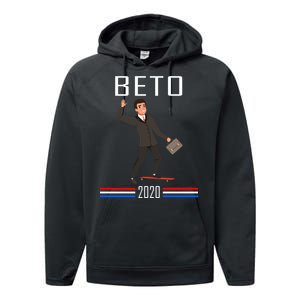 Beto O'Rourke For President Skateboarding Performance Fleece Hoodie