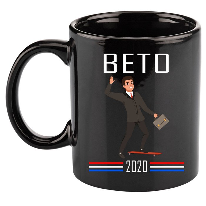 Beto O'Rourke For President Skateboarding 11oz C Handle Ceramic Mug