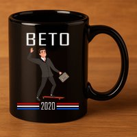 Beto O'Rourke For President Skateboarding 11oz C Handle Ceramic Mug