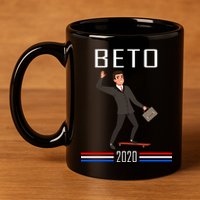 Beto O'Rourke For President Skateboarding 11oz C Handle Ceramic Mug