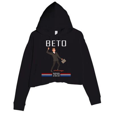 Beto O'Rourke For President Skateboarding Crop Fleece Hoodie