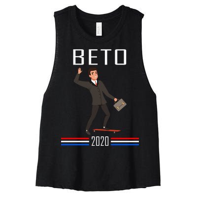 Beto O'Rourke For President Skateboarding Women's Racerback Cropped Tank