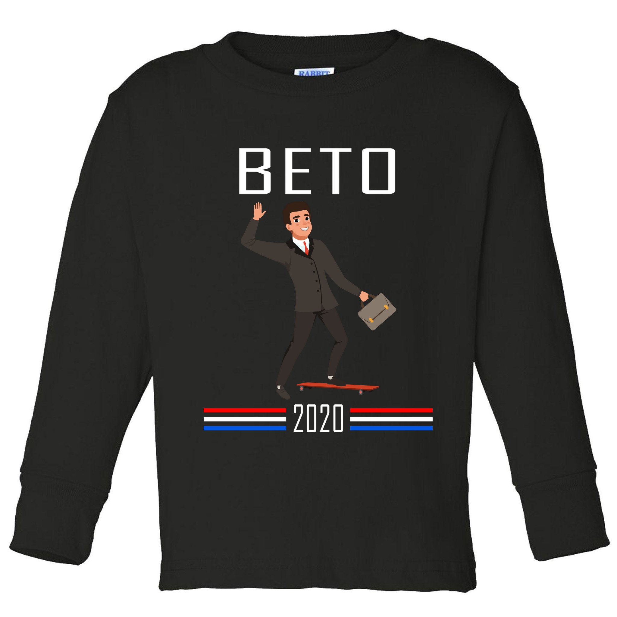 Beto O'Rourke For President Skateboarding Toddler Long Sleeve Shirt