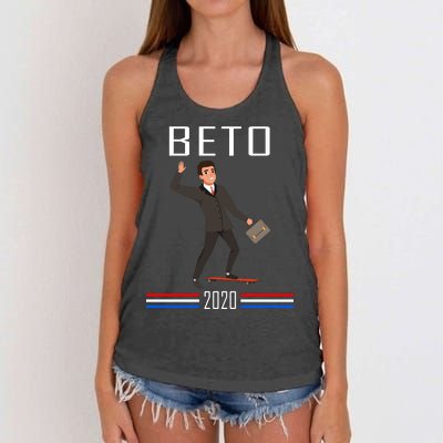 Beto O'Rourke For President Skateboarding Women's Knotted Racerback Tank