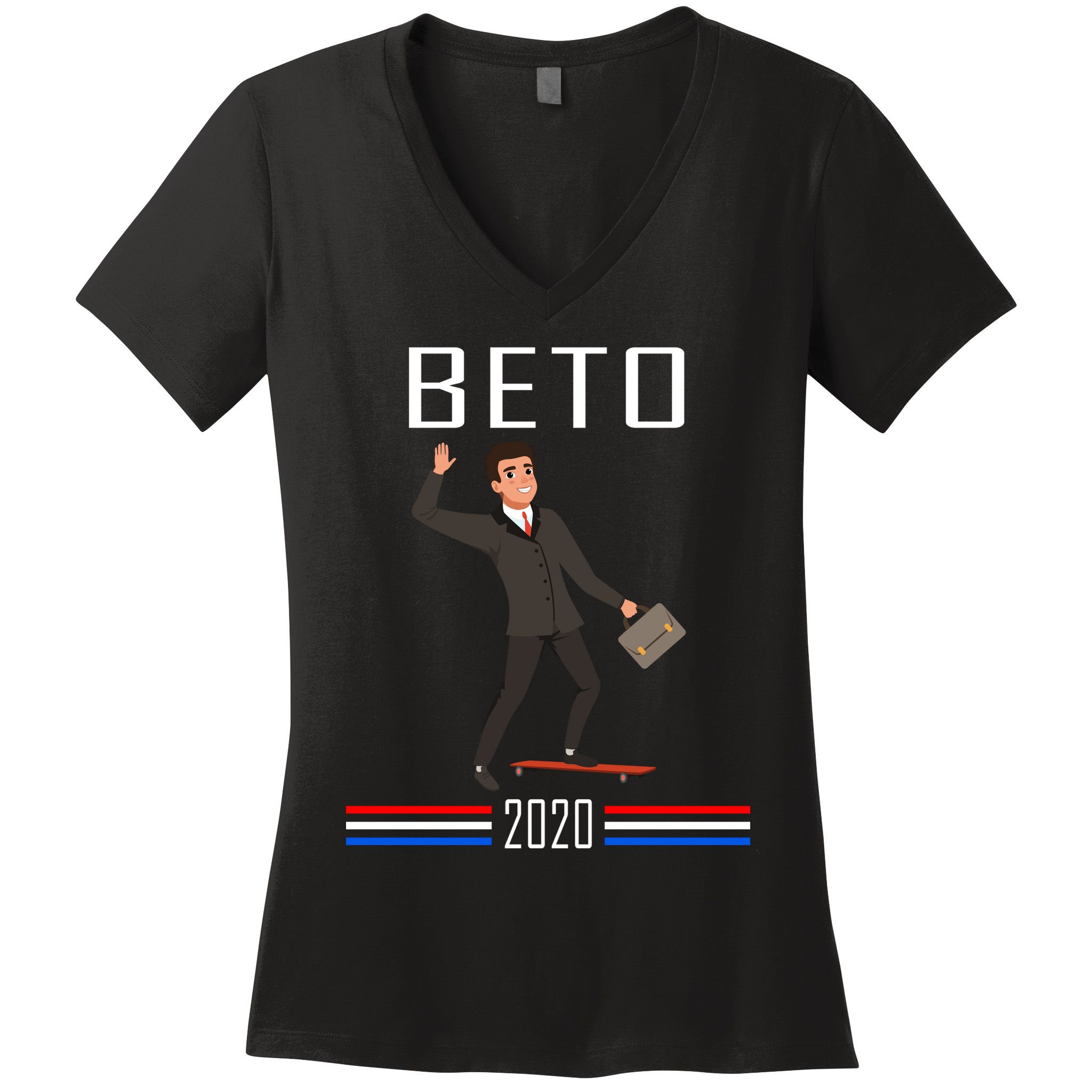 Beto O'Rourke For President Skateboarding Women's V-Neck T-Shirt