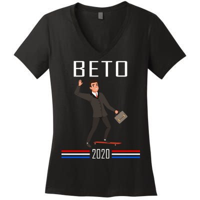 Beto O'Rourke For President Skateboarding Women's V-Neck T-Shirt