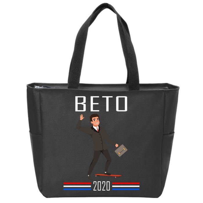 Beto O'Rourke For President Skateboarding Zip Tote Bag