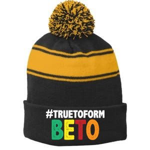 Beto O'Rourke True To Form Stripe Pom Pom Beanie