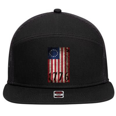 Betsy Ross 1776 13 State Original Colonies Flag 7 Panel Mesh Trucker Snapback Hat