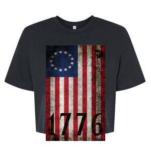 Betsy Ross 1776 13 State Original Colonies Flag Bella+Canvas Jersey Crop Tee