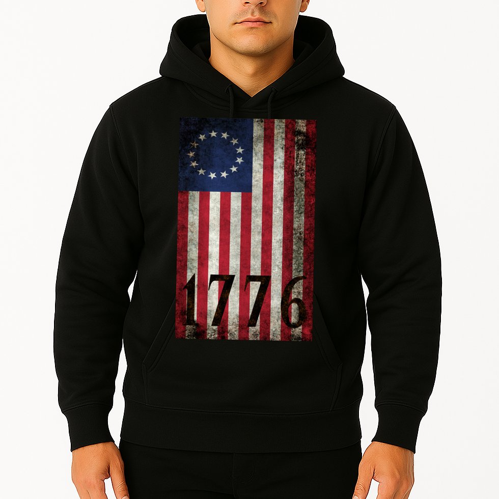 Betsy Ross 1776 13 State Original Colonies Flag Hoodie