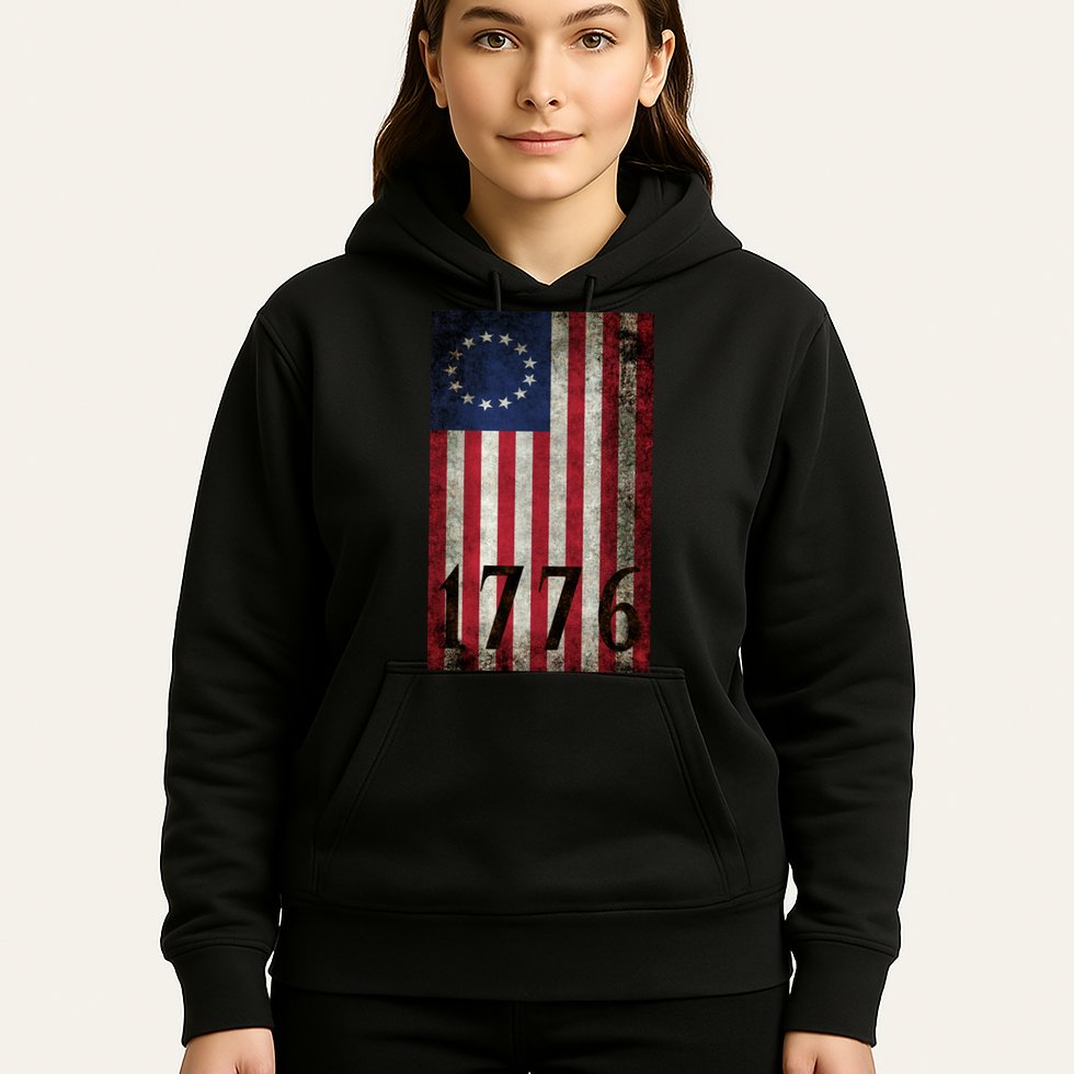 Betsy Ross 1776 13 State Original Colonies Flag Hoodie