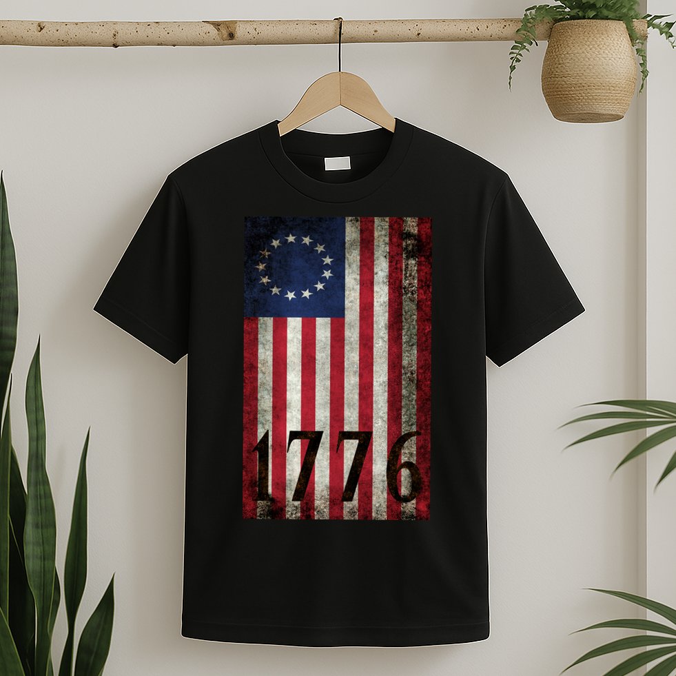 Betsy Ross 1776 13 State Original Colonies Flag T-Shirt