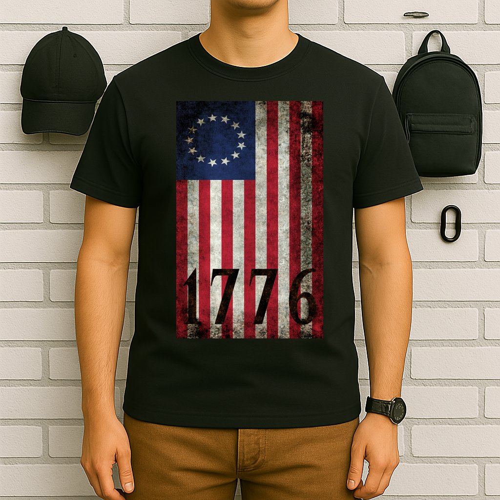 Betsy Ross 1776 13 State Original Colonies Flag T-Shirt