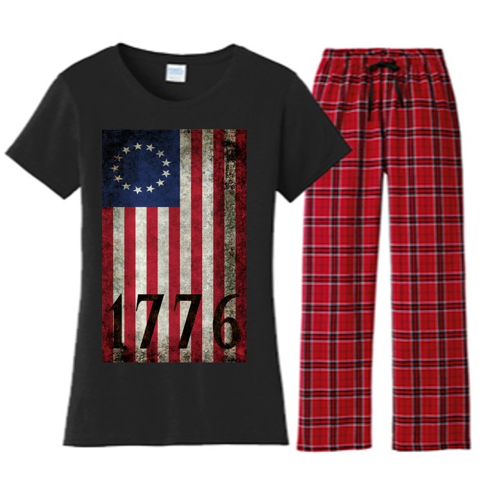 Betsy Ross 1776 13 State Original Colonies Flag Women's Flannel Pajama Set