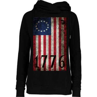 Betsy Ross 1776 13 State Original Colonies Flag Womens Funnel Neck Pullover Hood