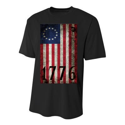 Betsy Ross 1776 13 State Original Colonies Flag Youth Performance Sprint T-Shirt