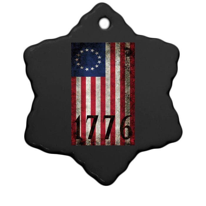 Betsy Ross 1776 13 State Original Colonies Flag Ceramic Star Ornament