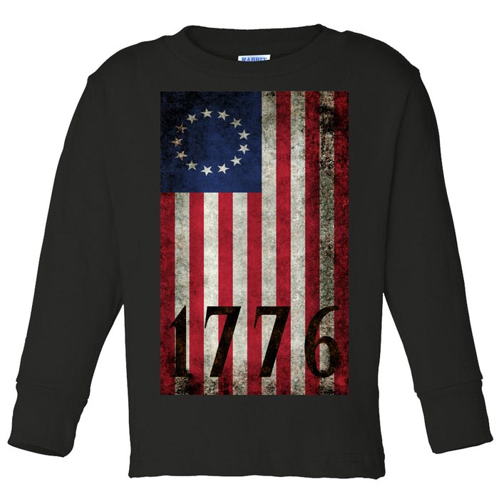 Betsy Ross 1776 13 State Original Colonies Flag Toddler Long Sleeve Shirt