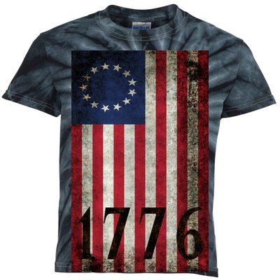 Betsy Ross 1776 13 State Original Colonies Flag Kids Tie-Dye T-Shirt