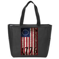 Betsy Ross 1776 13 State Original Colonies Flag Zip Tote Bag