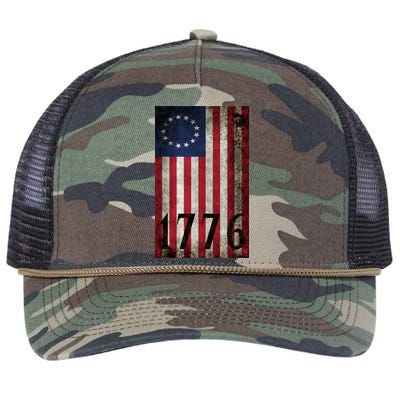 Betsy Ross 1776 13 State Original Colonies Flag Retro Rope Trucker Hat Cap