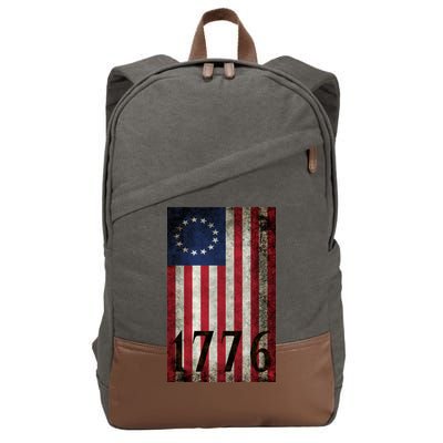 Betsy Ross 1776 13 State Original Colonies Flag Cotton Canvas Backpack