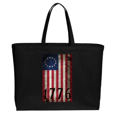 Betsy Ross 1776 13 State Original Colonies Flag Cotton Canvas Jumbo Tote