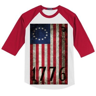 Betsy Ross 1776 13 State Original Colonies Flag Kids Colorblock Raglan Jersey