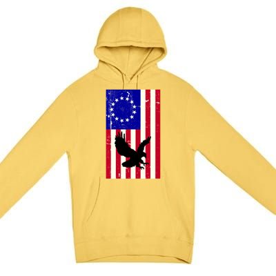 Betsy Ross 4th Of July American Flag Premium Pullover Hoodie