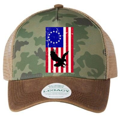 Betsy Ross 4th Of July American Flag Legacy Tie Dye Trucker Hat