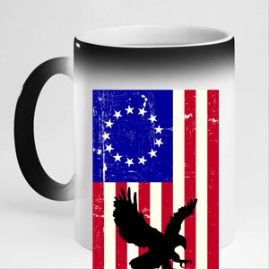 Betsy Ross 4th Of July American Flag 11oz Black Color Changing Mug