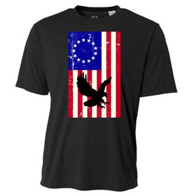 Betsy Ross 4th Of July American Flag Cooling Performance Crew T-Shirt